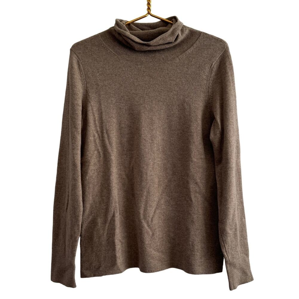 Nordstrom Collection Tan 100% Cashmere Turtleneck Sweater Women's Size Medium